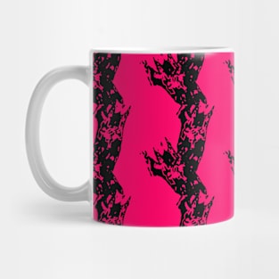 Black grunge on a red, pink background, abstraction Mug